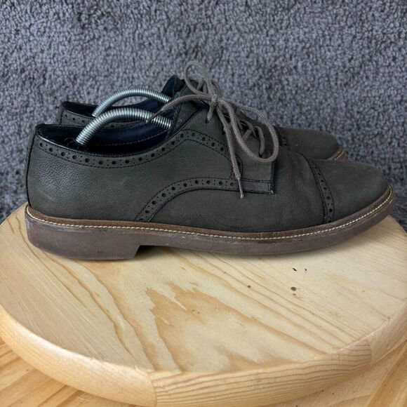 Cole Haan Carver Cap OX II Derby Mens 11 Leather Gray Brogue Oxford Dress Shoe - Picture 4 of 9